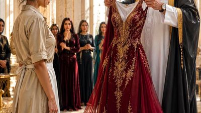 هي ارتدت ذلك الفستان في حفلة الليلة مع شركائي في العمل، وسأجعلك زوجتي